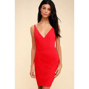 NWT Lulus Embrace The Night Red Bodycon Mini Dress - Size Small